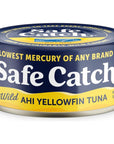 Safe Catch Wild Ahi Yellowfin Tuna Fish Canned Wild Caught Lowest Mercury Lean Protein Omega 3 GlutenFree Kosher Pack of 6