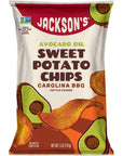 Jackson’s Sweet Potato Carolina BBQ Kettle Chips made with Premium Avocado Oil (5 oz, Pack of 12) - Allergen-friendly, Gluten Free, Peanut Free, Vegan, Paleo Friendly - Shark Tank Product