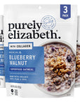 purely elizabeth Collagen Protein Oats, Blueberry Walnut, Amaranth, Quinoa Flakes, Coconut Sugar, Chia Seeds,Gluten-Free, Non-GMO, 8 oz (3 Ct.)