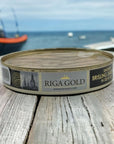 Riga Gold Smoked Brisling Sardines in Olive Oil 423 Clear Top ounces 120g Pack 6