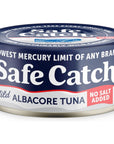 Safe Catch Canned Lowest Mercury Limit Albacore Tuna Fish No Salt Added Wild Caught GlutenFree Kosher Whole30 Approved Keto 5oz Can 12Pack