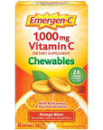 Emergen-C Chewable Vitamin C 1000mg, With B Vitamins And Antioxidants Tablet (40 Count, Orange Blast Flavor), Dietary Supplement