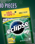 ECLIPSE Spearmint Sugarfree Chewing Gum, 180 piece bag