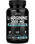 L Arginine 3000mg Capsules (150 Tablets | 1000mg) Maximum Dose L-Arginine Nitric Oxide Supplement for Supporting Muscle Growth, Vascular Function and Energy - Nitric Oxide Booster