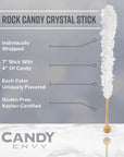 Candy Envy  Blue Rock Candy Sugar Sticks  Blue Raspberry Flavored  12 Indiv Wrapped