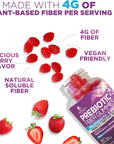 Prebiotic Fiber Gummies 4g, Daily Gummy Fiber Supplement, Digestive Health Support - Supports Regularity & Digestion Health for Adults, Plant Based Soluble Fiber, Non-GMO, Berry Flavor - 60 Gummies