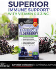 Elderberry with Zinc and Vitamin C for Adults - Immune Support Vitamins for Women and Men Natural Elderberries Black Sambucus Capsules - Immune Defense Multiminerals Supplement, Gluten-Free, 60 Ct