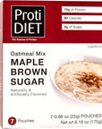 ProtiDiet High Protein Maple Brown Sugar Oatmeal 15g Protein Low Calorie Low Carb Low Fat Sugar Free Instant Diet Oatmeal Mix KETO Friendly Ideal Protein Compatible 7 Count Box