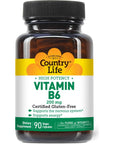 Country Life Vitamin B-6, High Potency, Supports Energy and The Nervous System, 200mg, 90 Vegan Capsules, Certified Gluten Free, Certified Vegan, Certified Halal