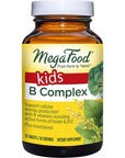 MegaFood Kids B Complex - Kids Vitamins - Vitamin B12 & Vitamin B6 with Folate, Zinc, L-theanine & Food Blend - Energy Metabolism - Vegetarian, Made Without 9 Food Allergens - 30 Mini Tabs