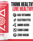 ZOA Zero Sugar Energy Drinks Strawberry Watermelon  Sugar Free with Electrolytes Healthy Vitamin C Amino Acids Essential BVitamins and Caffeine from Green Tea  12 Fl Oz 12Pack