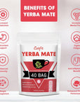 Catfit Yerba Mate Tea for Boost Energy Focus and Health Perfect Coffee Replacement No Dust Fresh Vegan Kosher GlutenFree 40 Tea Bags