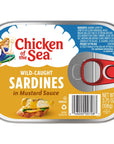 Chicken of the Sea Sardines in Mustard Sauce Wild Caught 375Ounce Cans Pack of 18 Packaging May Vary