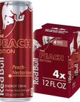 Red Bull Peach Edition Energy Drink 12 Fl Oz 4 Cans