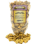 Corn Chips with Flax Seed, Healthy Snacks, Bulk Size (1 lb. Resealable Zip Lock Stand Up Bag)