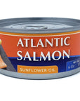 Lafken Atlantic Salmon Chunks  Boneless Skinless Kosher Canned Fish in Sunflower Oil  6oz cans case of 24