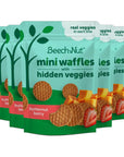 Beech-Nut Toddler Snacks, Mini Waffles with Hidden Veggies, Butternut Berry, Non-GMO, 3.2 oz Bag (7 Pack)