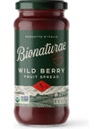 Bionaturae Organic Wild Berry Fruit Spread - Jelly Organic, Non-GMO, USDA Certified, No Sugar Added, No Preservatives, Organic Fruit Jam, Jam Organic, Made in Italy - 9 Oz