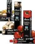 Amore Crowd Favorite  Garlic Paste 32oz Tomato Paste 45oz  Anchovy Paste 16oz in a Tube Non GMO Verified Variety 3 Pack