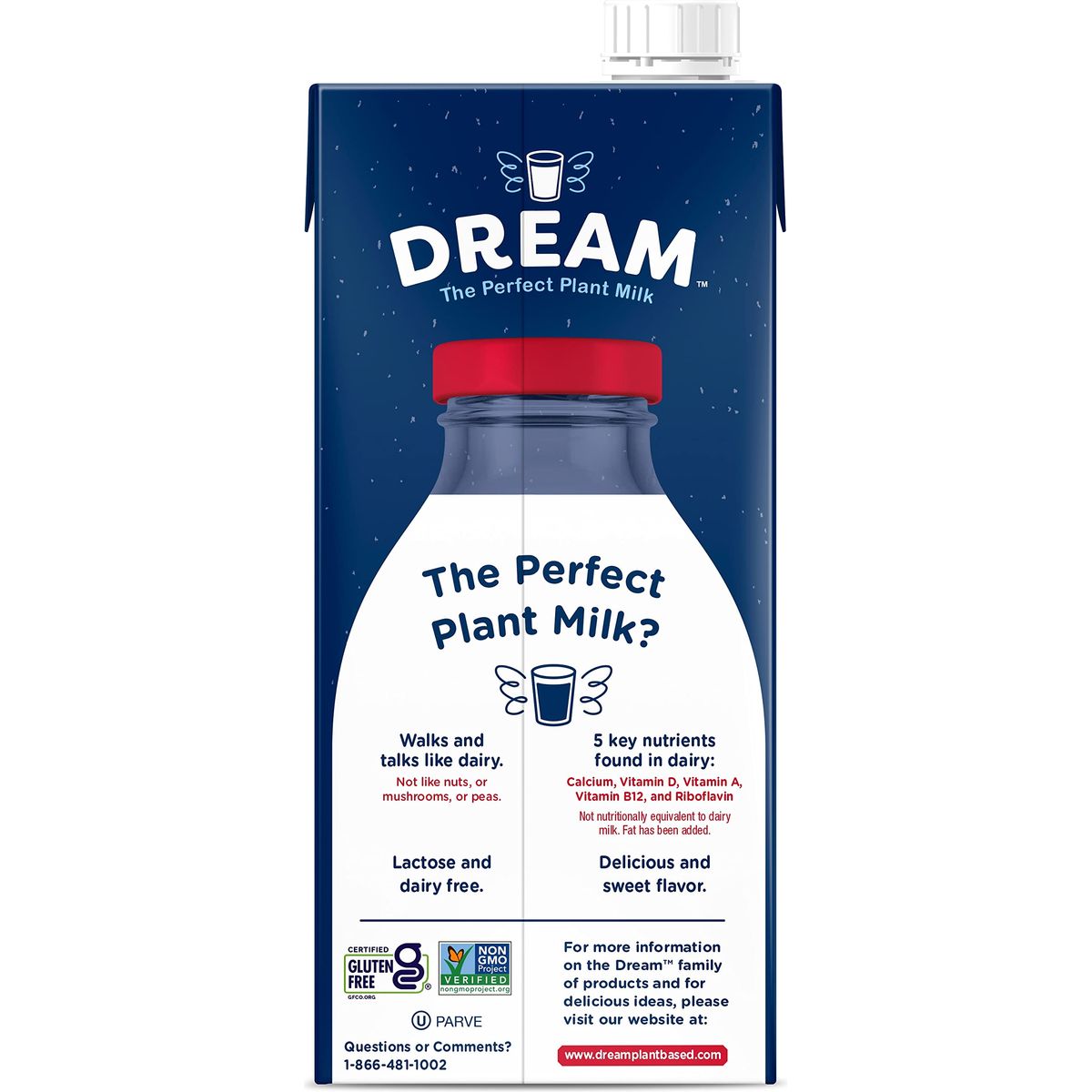 Dream Organic Whole Rice Milk Dairy Free 32 Fluid Ounces Pack Of 12