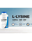 Nutricost L-Lysine 1000mg Per Serving, 250 Servings, 500 Capsules - Gluten Free, Non-GMO, 500mg Per Capsule