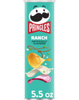 Pringles Potato Crisps Chips, Lunch Snacks, On-The-Go Snacks, Ranch, 5.5oz Can (1 Can)