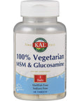 KAL 100% Vegetarian MSM and Glucosamine Tablet, 500 mg, 60 Count