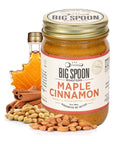 Big Spoon Roasters Maple Cinnamon Peanut & Pecan Butter - Low Sugar Peanut Butter - Creamy Peanut Butter w/Maple Syrup, Organic Peanuts & Pecans - Keto, Vegan, Palm Free Maple Nut Butter - 13 Ounces