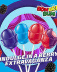 Colombina Bon Bon Bum Lollipops wBubble Gum Center Berry Explosion Mix Individually Wrapped Ideal for Party Favors and Gifts 1 Pack 10 Count