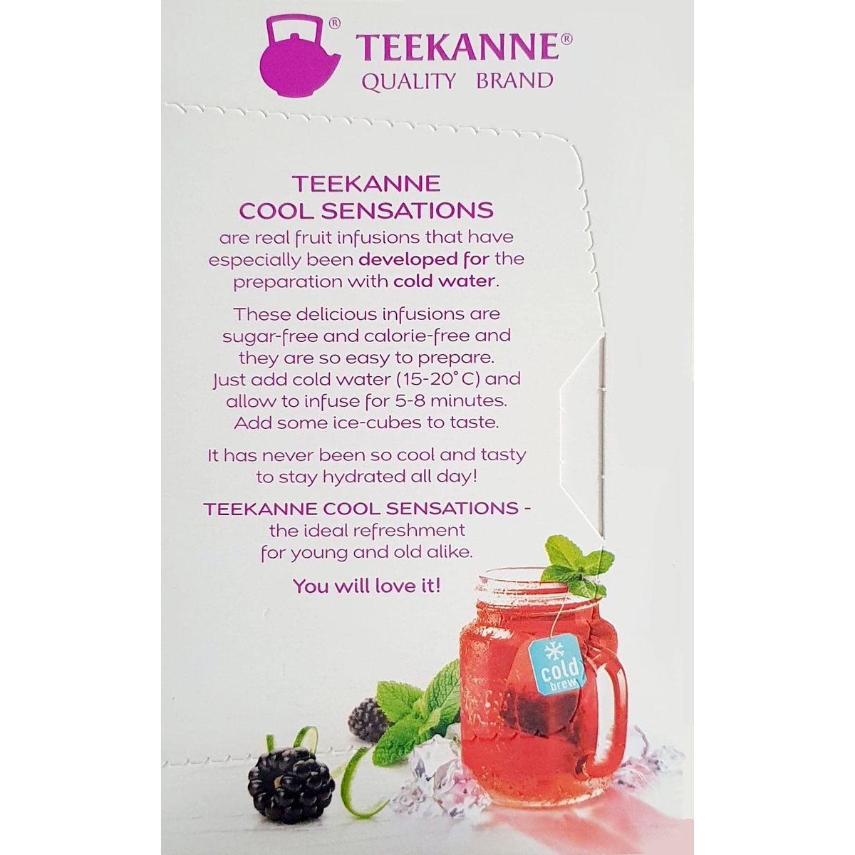 Teekanne Cool Sensations Berry Mojito Tea 45g  Berry Flavor  Cold Water Preparation