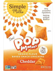 Simple Mills Pop Mmms Cheddar Veggie Flour Baked Snack Crackers, Gluten Free, 4 Ounce (Pack of 1)