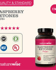 NatureWise Raspberry Ketones Plus - Advanced Ketones in Raspberry Blend Supports Antioxidant Health, Boosts Energy, Supports Weight Targets Vegan & Gluten-Free (120 Veggie Capsules)