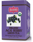 Brew La La Organic Green Tea  Natural Acai Flavor  50 Double Chambered Bags  Low Caffeine Gourmet Tea  Certified Organic