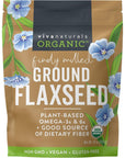 Viva Naturals Organic Ground Flaxseed - Premium Quality Plant-Based Protein and Vegan Omega 3 with Fiber, Perfect for Smoothies, Finely Milled Flaxseed 30 oz (850 g)