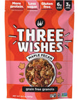 Three Wishes Granola Maple Pecan 8Pack  Gluten Free Granola 6g Protein  3g Sugar Healthy Breakfast  OntheGo Snack  Vegan Kosher  GrainFree