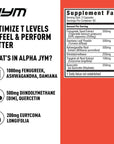 Alpha JYM Testosterone Support | Male Vitality, Hormone Optimization, Ashwagandha, Fenugreek, Eurycoma, Damiana, Quercetin, DIM | JYM Supplemental Science | 180 Vegetarian capsules