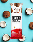 That's it. Apple + Coconut 100% Natural Real Fruit Bar, Best High Fiber Vegan, Gluten Free Healthy Snack, Paleo for Children & Adults, Non GMO No Added Sugar, No Preservatives Energy Food (12 Pack)