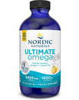 Nordic Naturals Ultimate Omega Xtra Liquid, Lemon Flavor - 8 oz - 3400 mg Omega-3 + 1000 IU Vitamin D3 - Omega-3 Fish Oil - EPA & DHA - Brain, Heart, Joint, & Immune Health - Non-GMO - 48 Servings