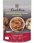 TeeChia Organic Superfood Cereal  Cranberry Apple  Nutrient Dense Instant Breakfast Thats High in Fiber  Protein  No Sugar Added Gluten Free NonGMO 106 Ounce Pack of 2