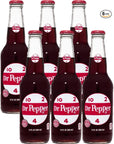 Dr Pepper Real Sugar Soda 12 Oz Glass Bottle Pack of 6 Total of 72 Oz