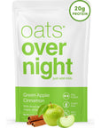 Oats Overnight - Green Apple Cinnamon - 20g Protein, High Fiber Breakfast Shake - Gluten Free, Non GMO Oatmeal (2.6 oz per meal) (8 Pack)