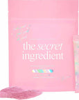 The Secret Ingredient Nootropic Boosted Beauty Elixir  Water Enhancer Pink Drink Mix Packets  Mind  Focus  Hair Skin  Nails  Strawberry Lemonade wEdible Glitter  Decaffeinated Sugar Free