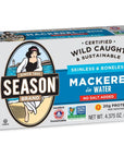 Season Mackerel in Water  Skinless  Boneless No Salt Added Wild Caught Keto Snacks Canned Mackerel Fillets Full of Vitamins Low in Mercury Kosher NonGMO 20g of Protein  437 Oz 12Pack