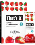 That's it. Apple + Strawberry 100% Natural Real Fruit Bar, Best High Fiber Vegan, Gluten Free Healthy Snack, Paleo for Children & Adults, Non GMO No Sugar Added, No Preservatives Energy Food (12 Pack)