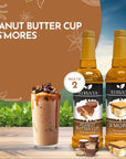 Syruvia Coffee Syrup Variety Pack  Peanut Butter Cup  Smores GlutenFree Kosher 254 fl oz Bottles  Enhance Your Coffee Experience with Premium Flavoring Syrups