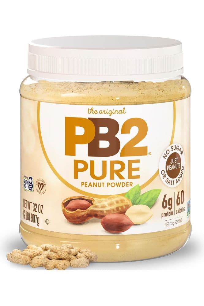 PB2 Pure Peanut Butter Powder - [2 lb/32 oz Jar] - No Added Sugar, No Added Salt, No Added Preservatives - 100% All Natural Roasted Peanuts - 6g of Plant-Based Protein