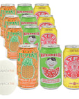 Variety Pack Soda Soft Drinks  Jupina Pineapple Soda  Cawy Watermelon  Materva Soda  with Snacktix coaster included 12 FlOz Pack of 12