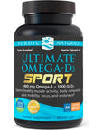 Nordic Naturals Ultimate Omega-D3 Sport, Lemon - 60 Soft Gels - 1480 mg Omega-3 + 1000 IU Vitamin D3 - NSF Certified - Supports Muscle, Bones, Focus & Endurance - 30 Servings