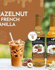 Syruvia Coffee Syrup Variety Pack  Hazelnut  French Vanilla GlutenFree Kosher 254 fl oz Bottles  Enhance Your Coffee Experience with Premium Flavoring Syrups