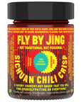 FLYBYJING Sichuan Chili Crisp, Gourmet Spicy Tingly Crunchy Hot Savory All-Natural Chili Oil Sauce w/Sichuan Pepper, Versatile Sauce Good on Everything and Vegan, 6oz (Pack of 1)